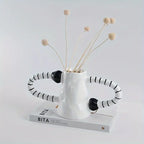 Farmhouse Ceramic Vase - Unique Home Decor Cylinder Flower Vase